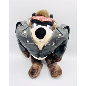 Vintage Taz Plush Looney Tunes Tazmanian Devil 9” 24K Co. 1993 WARNER BROS Biker
